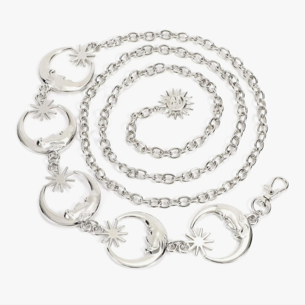 Moon Chain Belt Silver Color Like New